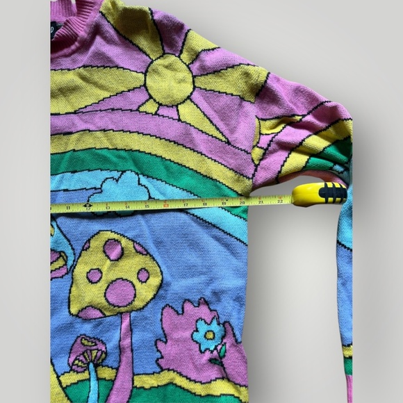 Current Mood Dolls Kill Oversized Psychedelic Fantasy Sweater Size M Cotton - Picture 6 of 8